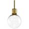 Zigrina 8" LED 3CCT Clear Globe Glass Pendant with Aged Brass Metal Fi