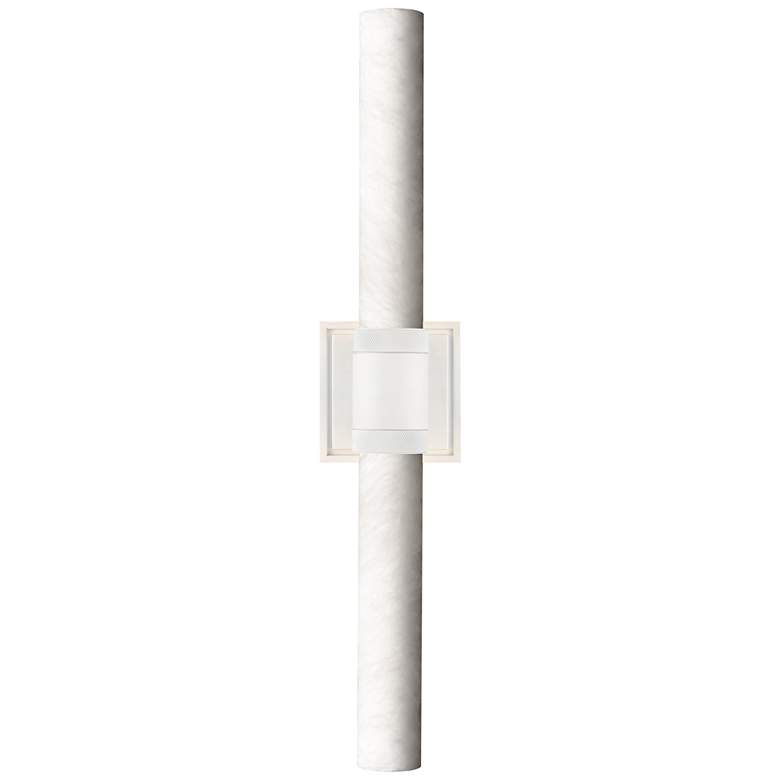 Image 1 Zigrina LED 3CCT Duo Wall Sconce 12" Alabaster Shade and Matte White F