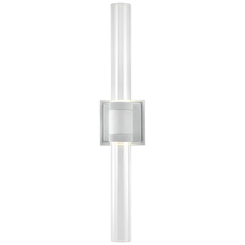 Image 1 Zigrina LED 3CCT Duo Wall Sconce, 12 inch Clear Glass and Matte White Fini