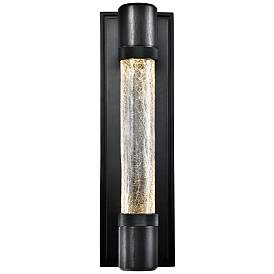 Image1 of Zigrina LED 3CCT Fuse Wall Sconce, 12" Crackled Glass and Black Finish