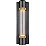 Zigrina LED 3CCT Fuse Wall Sconce, 12" Fluted Glass, Black & Brass