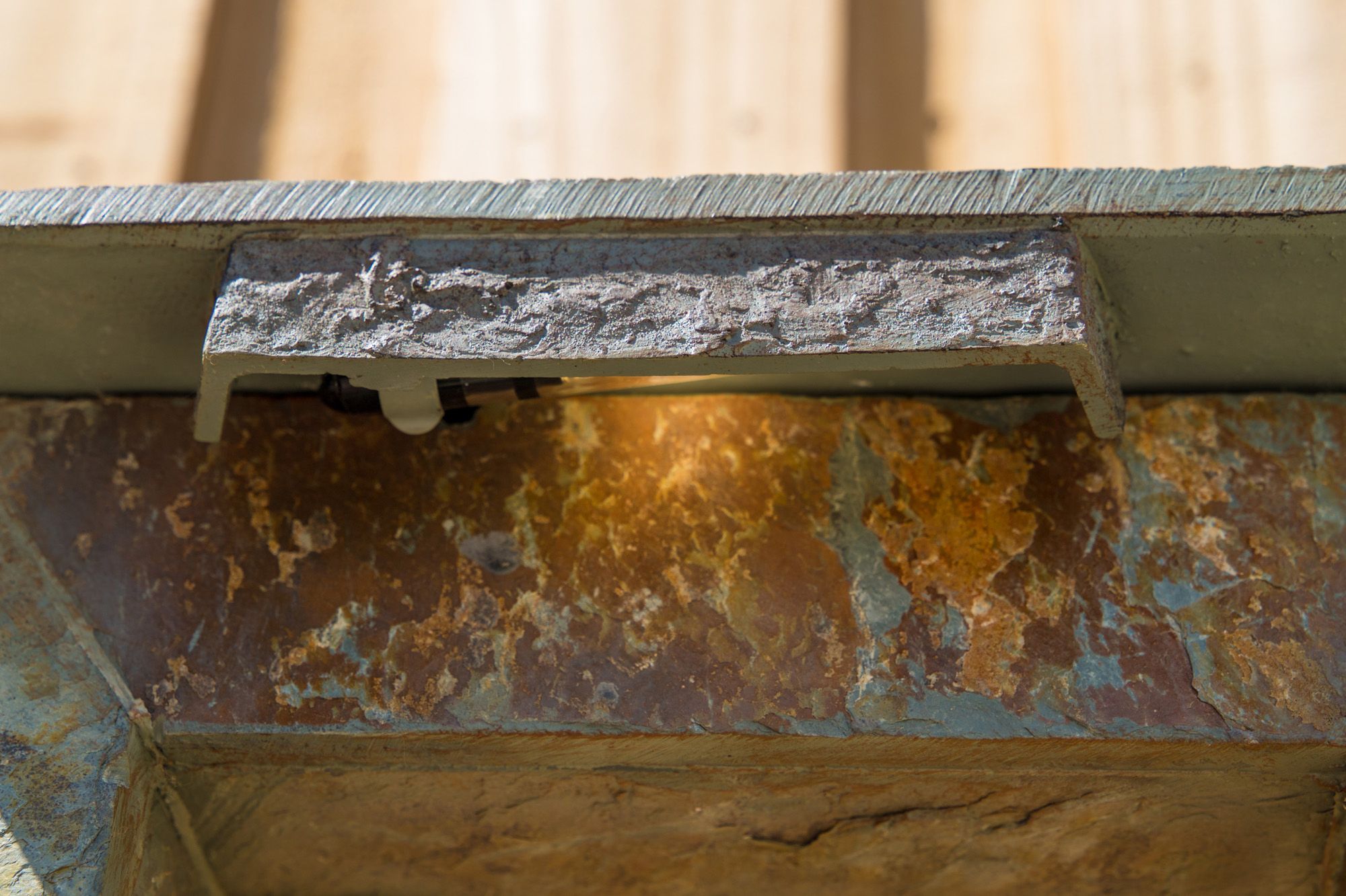 Zigzag Zen 49" Slate Stone Waterfall Fountain with Light