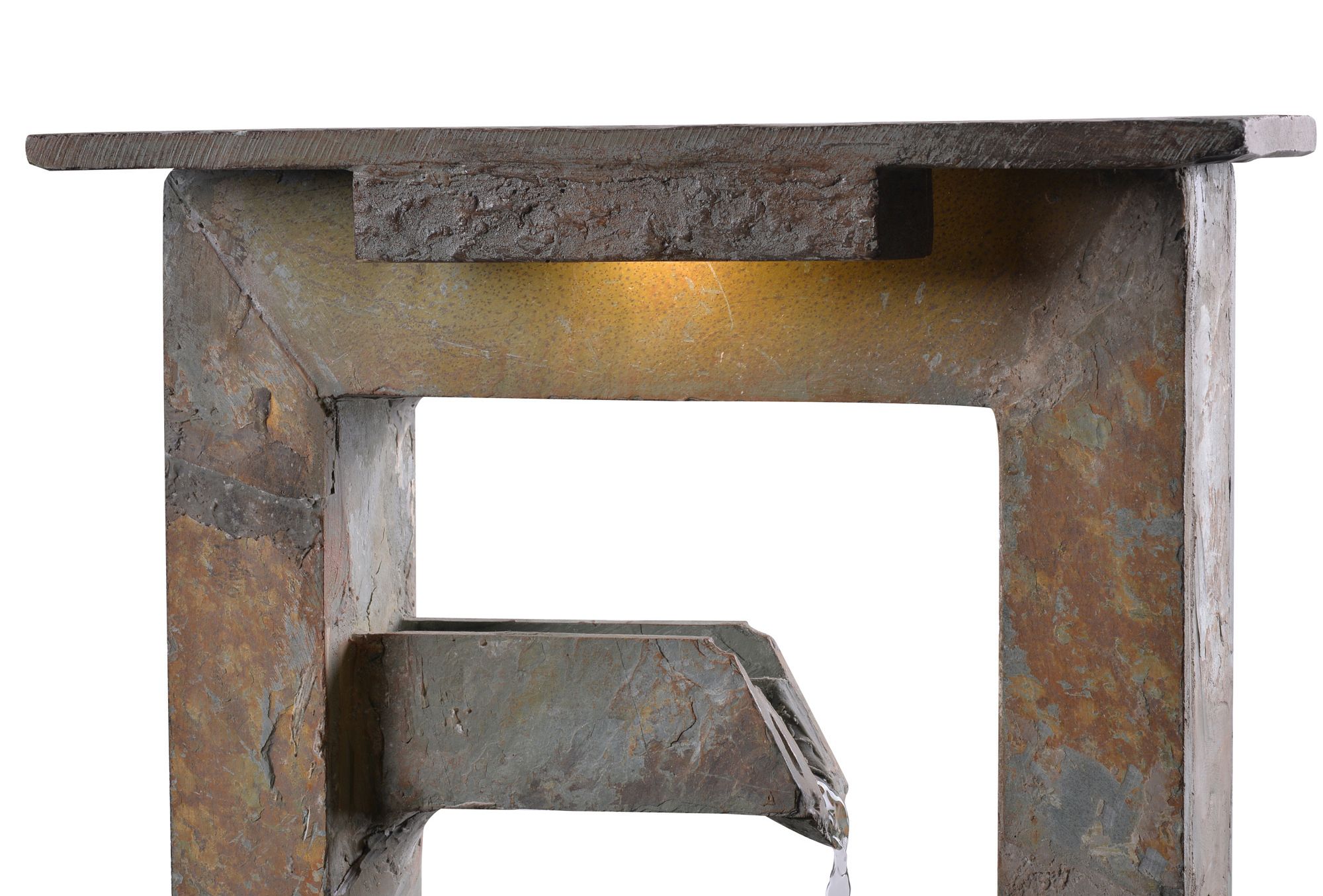 Image 5 Zigzag Zen 49" Slate Stone Waterfall Fountain with Light more views