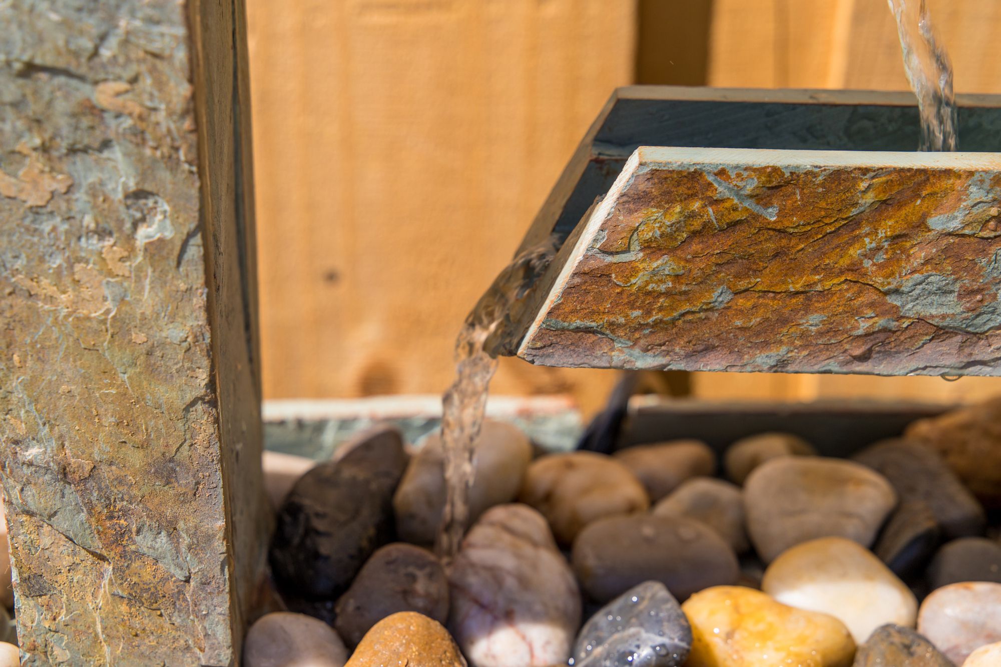 Zigzag Zen 49" Slate Stone Waterfall Fountain with Light