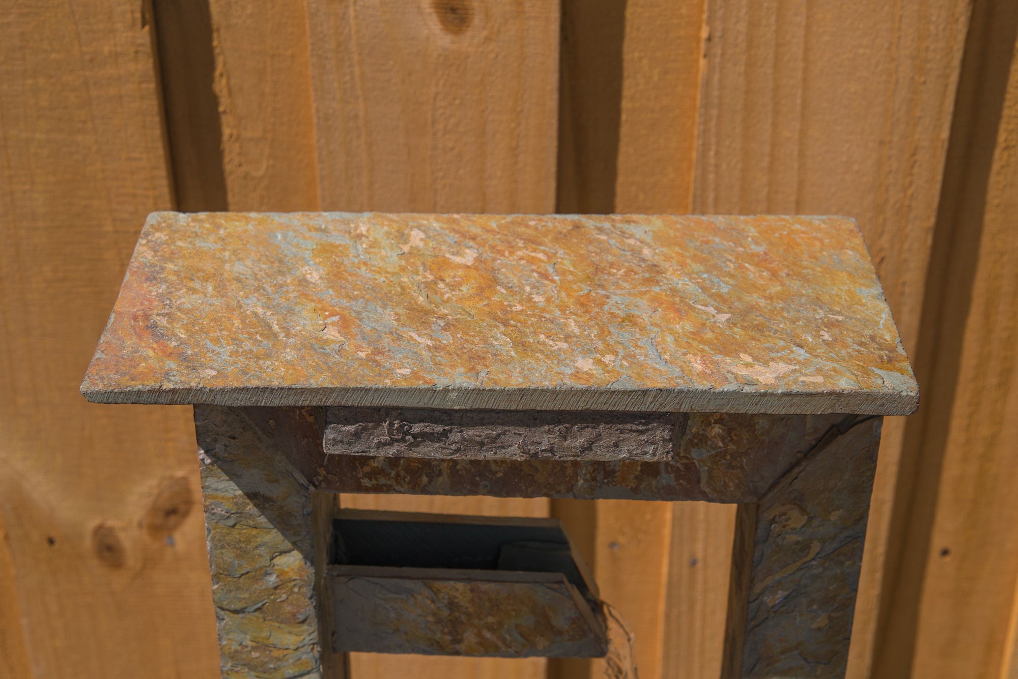 Zigzag Zen 49" Slate Stone Waterfall Fountain with Light