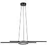 Zillerio 45.66" Wide 3-Light Black LED Pendant With White Diffusers