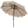 Zimmerman Beige 9' Aluminum Market Umbrella with Flap