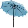 Zimmerman Blue 9&#39; Aluminum Market Umbrella with Flap