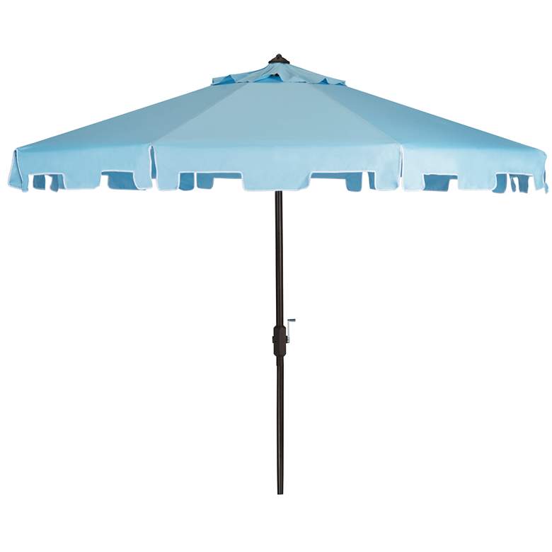 Image 2 Zimmerman Blue 9' Aluminum Market Umbrella with Flap more views