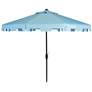 Zimmerman Blue 9&#39; Aluminum Market Umbrella with Flap