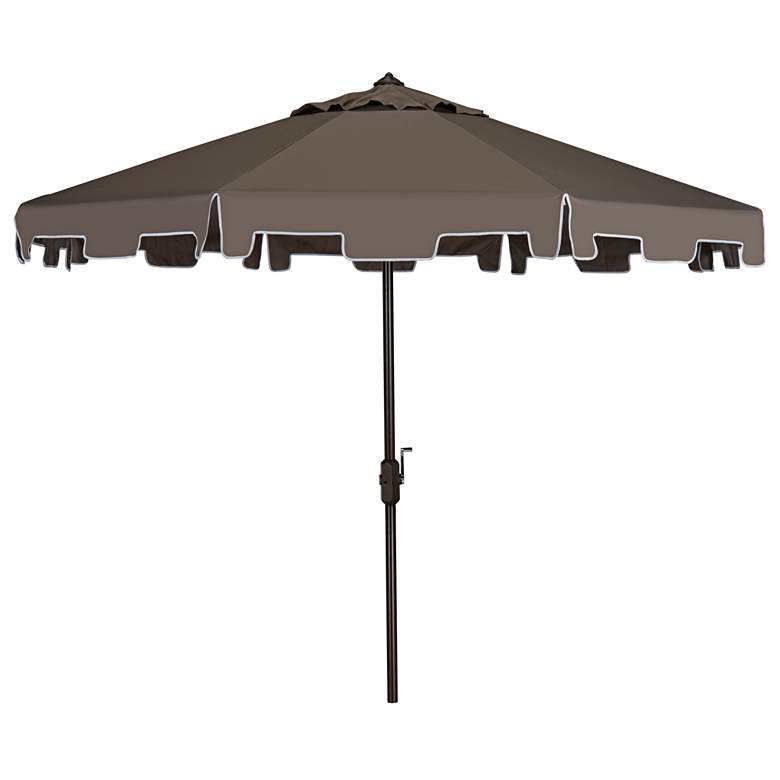Image 2 Zimmerman Gray 9' Aluminum Market Umbrella with Flap more views