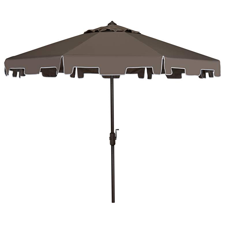 Image 2 Zimmerman Gray 9&#39; Aluminum Market Umbrella with Flap more views