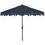 Zimmerman Navy 9&#39; Aluminum Market Umbrella with Flap