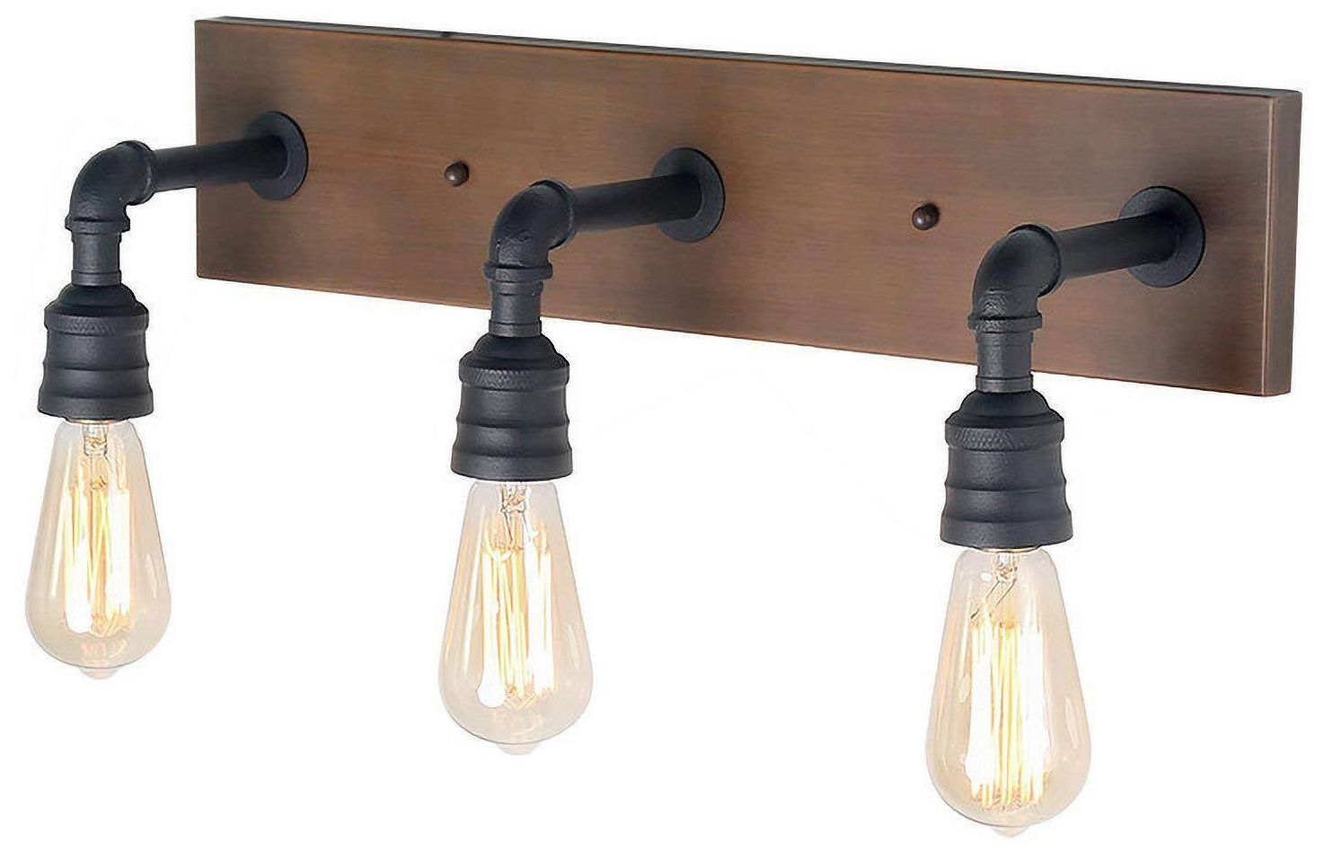 Image 2 Zimra 22.2" Wide Brown 3-Light Bathroom Vanity Light more views