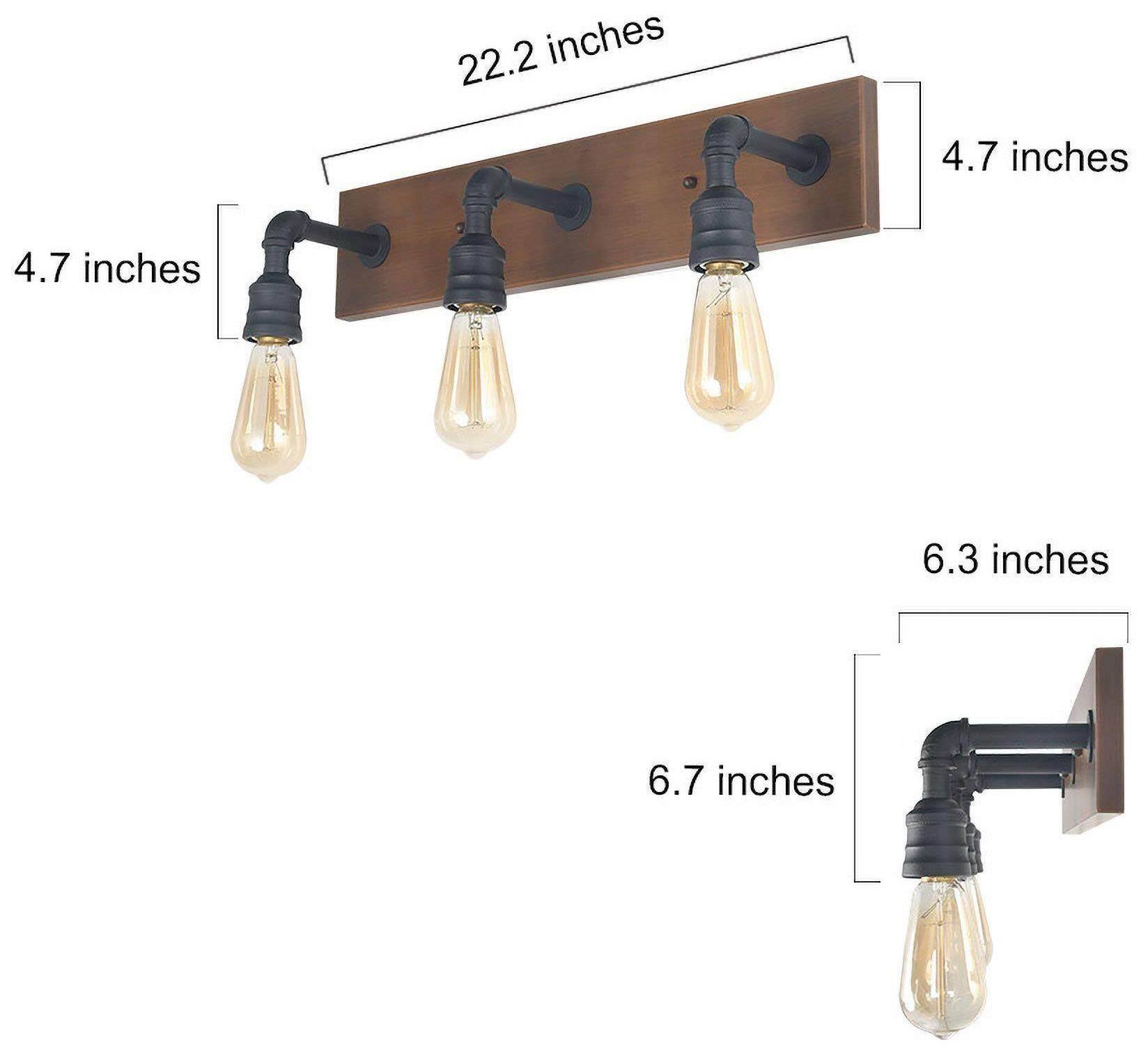 Image 3 Zimra 22.2" Wide Brown 3-Light Bathroom Vanity Light more views