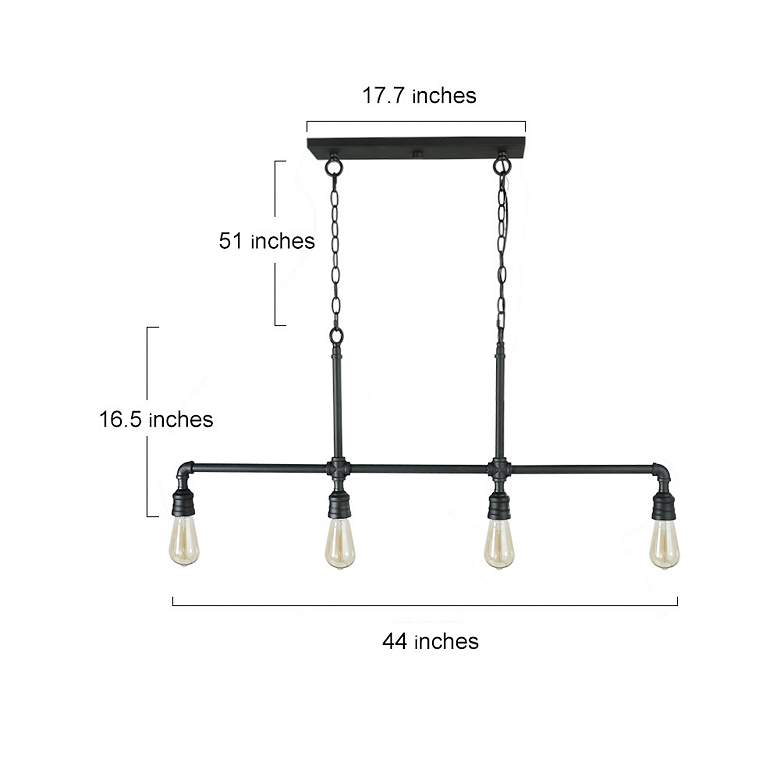 Image 3 Zimra 44" Wide Black 4-Light Island Chandelier more views