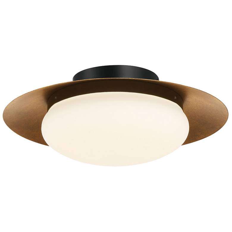 Image 1 Zinola 15" Wide Halcyon Gold LED Ceiling Light