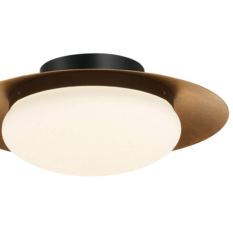 Image 2 Zinola 15" Wide Halcyon Gold LED Ceiling Light more views