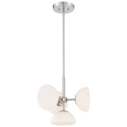 Zio 14.5" Wide Polished Nickel 4 Light Convertible Chandelier