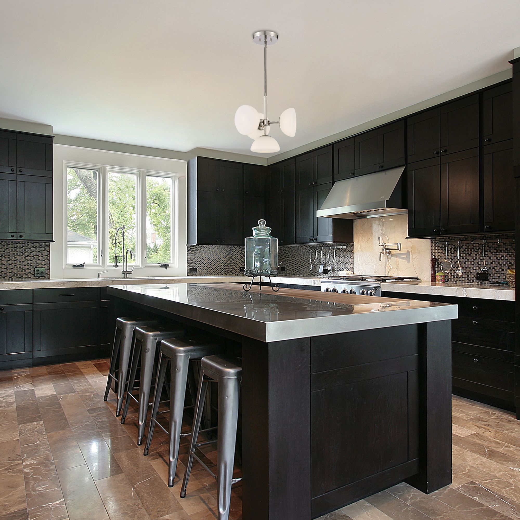 Image 3 Zio 14.5" Wide Polished Nickel 4 Light Convertible Chandelier more views