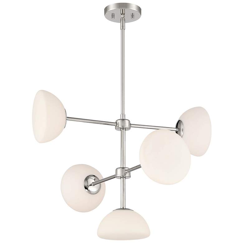 Image 2 Zio 24" Wide Polished Nickel 5 Light Chandelier