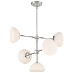 Zio 24" Wide Polished Nickel 5 Light Chandelier