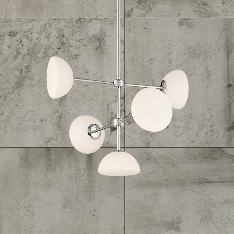 Image 1 Zio 24" Wide Polished Nickel 5 Light Chandelier