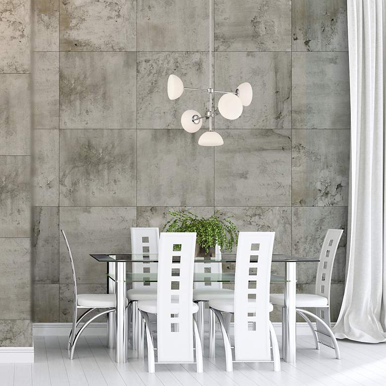 Image 4 Zio 24" Wide Polished Nickel 5 Light Chandelier more views