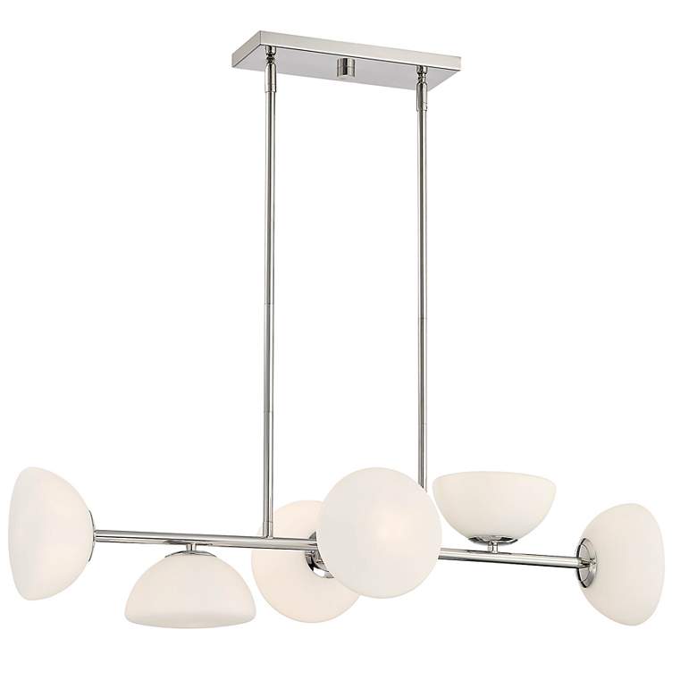 Image 2 Zio 36" Wide Polished Nickel 6-Light Island Chandelier