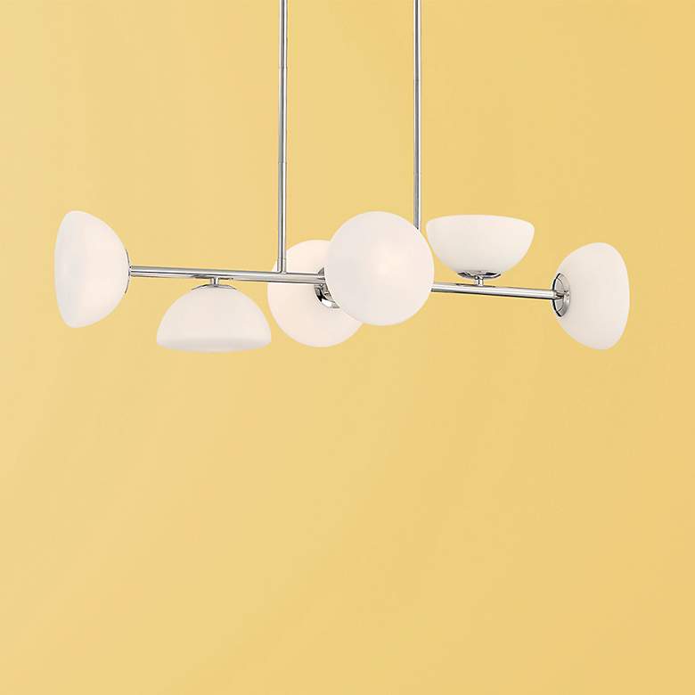 Image 1 Zio 36" Wide Polished Nickel 6-Light Island Chandelier