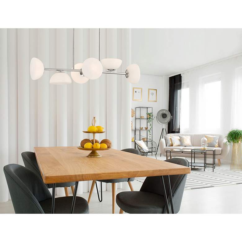 Image 4 Zio 36" Wide Polished Nickel 6-Light Island Chandelier more views