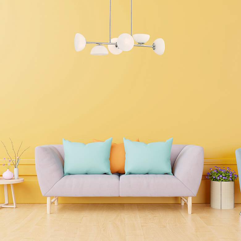 Image 5 Zio 36" Wide Polished Nickel 6-Light Island Chandelier more views