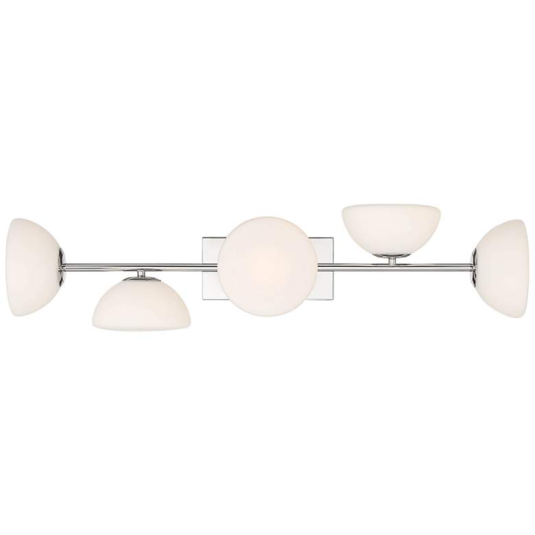 Image 2 Zio 36 inch Wide Polished Nickel Metal 5-Light Vanity Bath Light