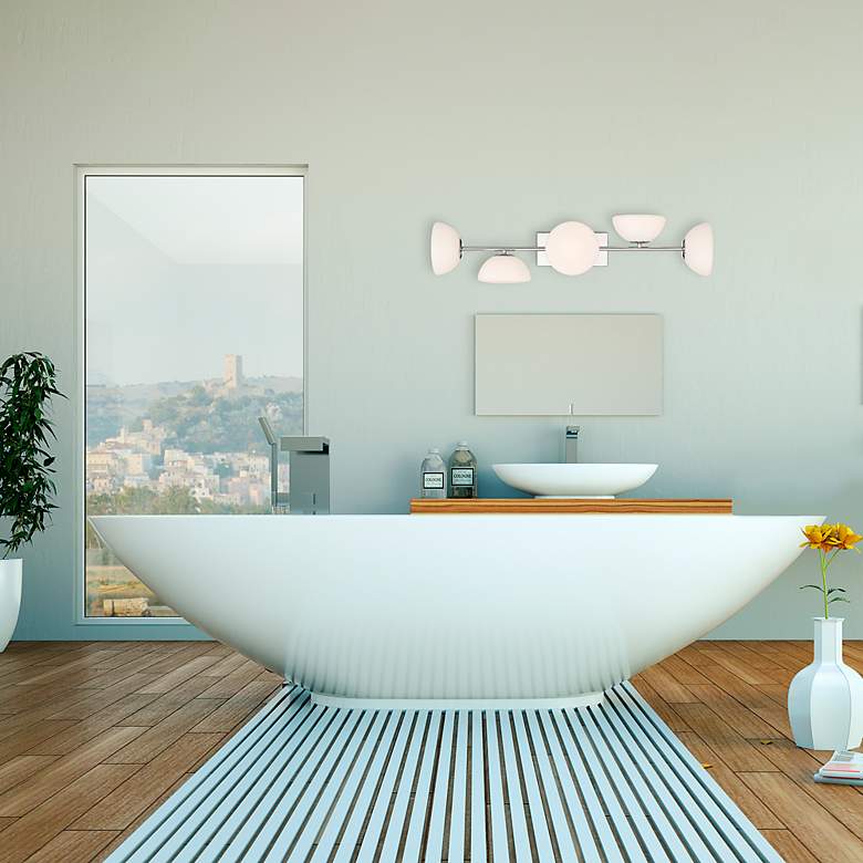 Image 4 Zio 36" Wide Polished Nickel Metal 5-Light Vanity Bath Light more views