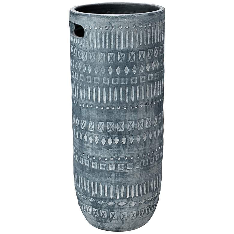 Image 1 Zion Gray 24 inch High Southwest Rustic Ceramic Vase