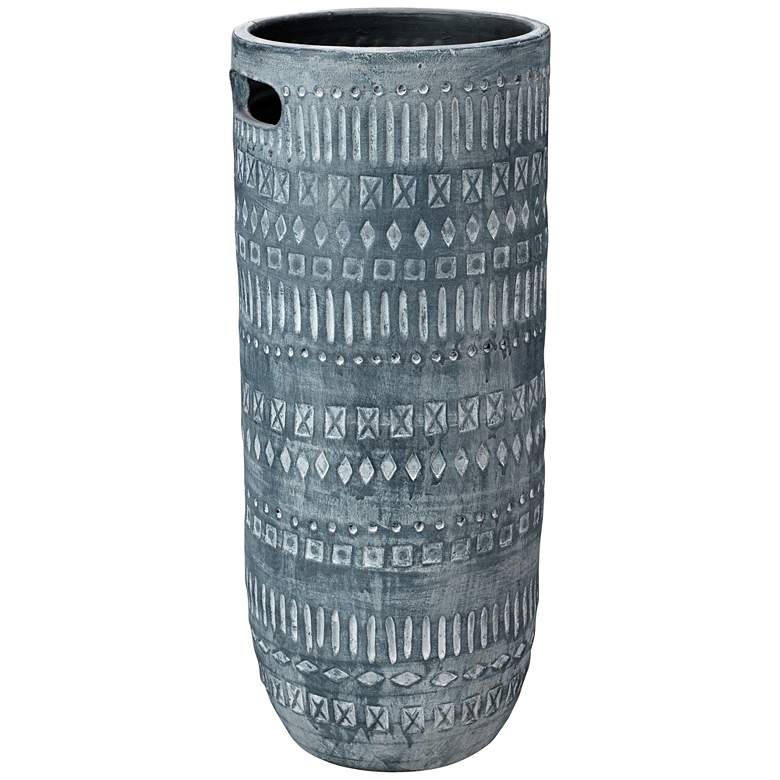 Image 1 Zion Gray 24" High Southwest Rustic Ceramic Vase