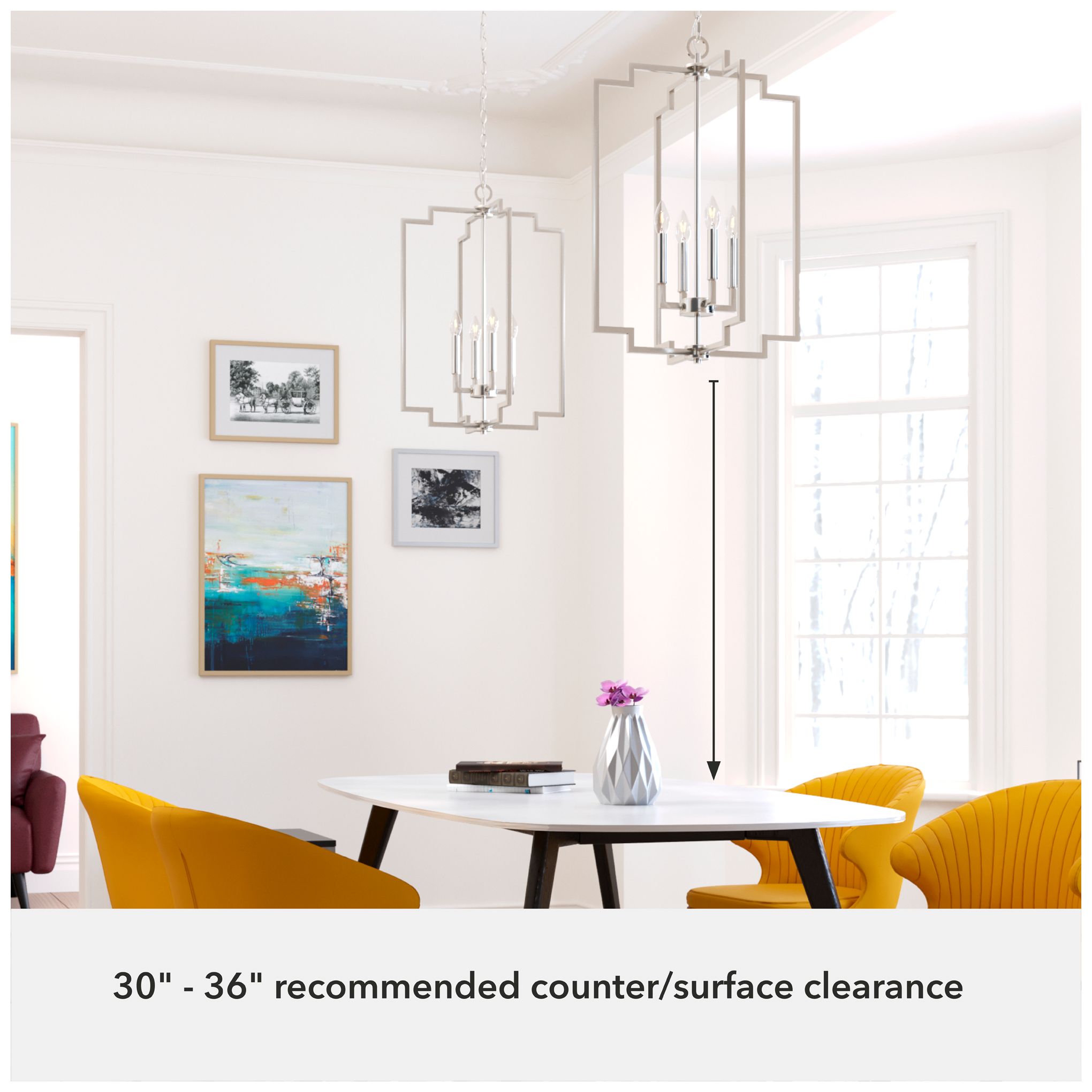 Image 2 Zoanne 4 Light Pendant 26H BN more views