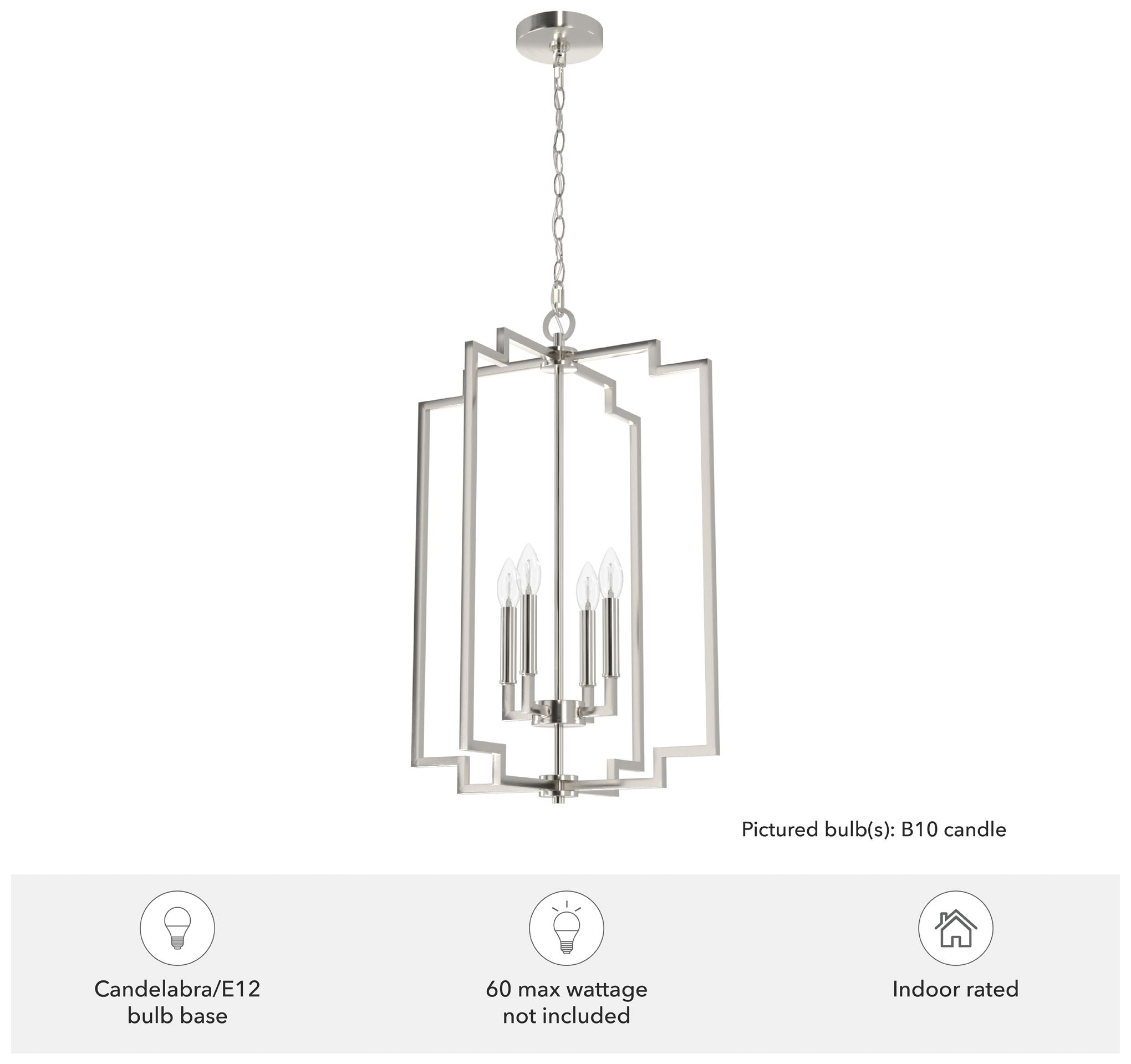 Image 7 Zoanne 4 Light Pendant 26H BN more views