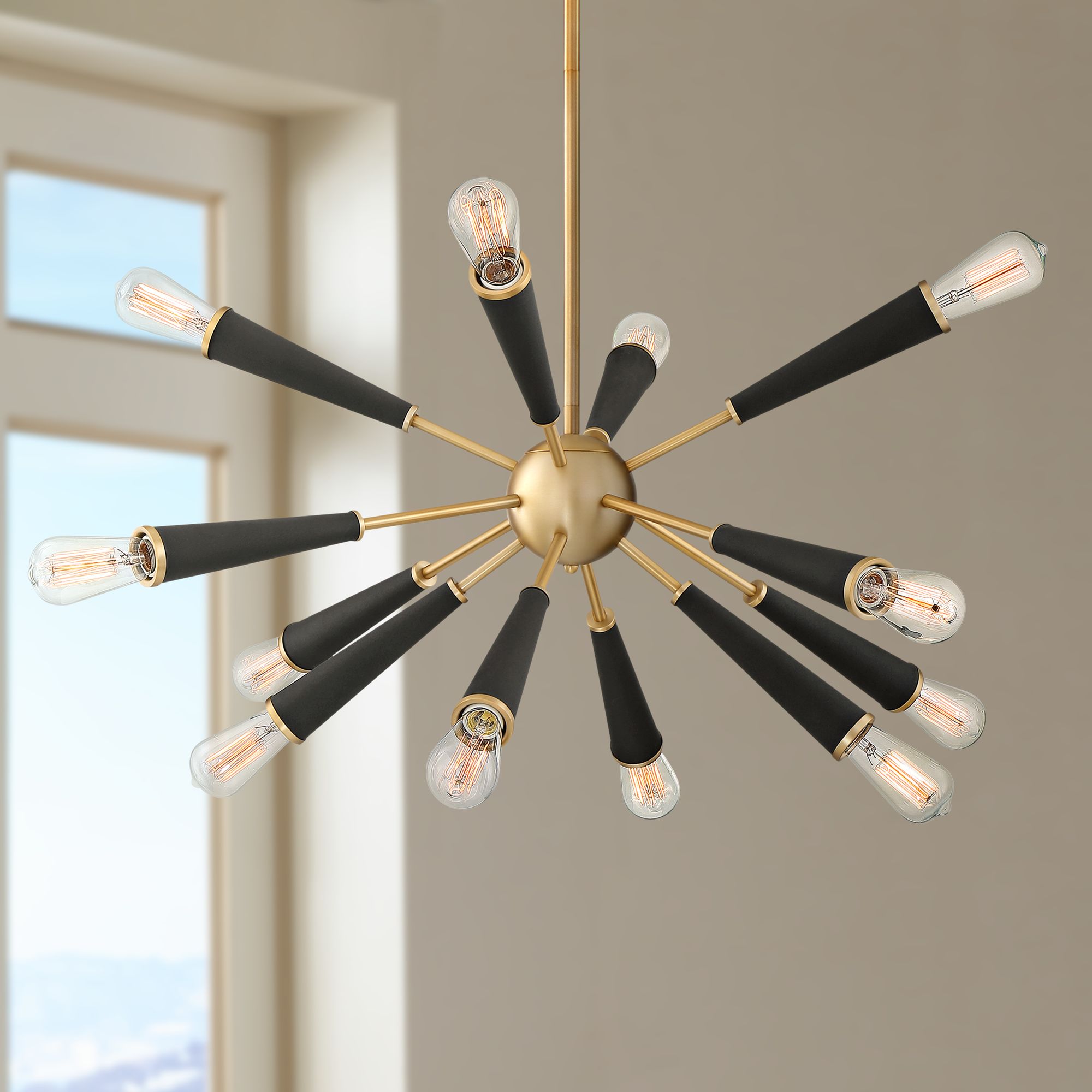 Black and store brass sputnik chandelier