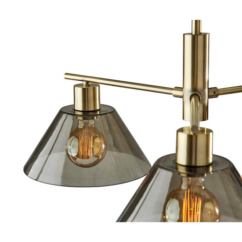 Image 5 Zoe 25 1/2" Wide Antique Brass Metal 3-Light Chandelier more views