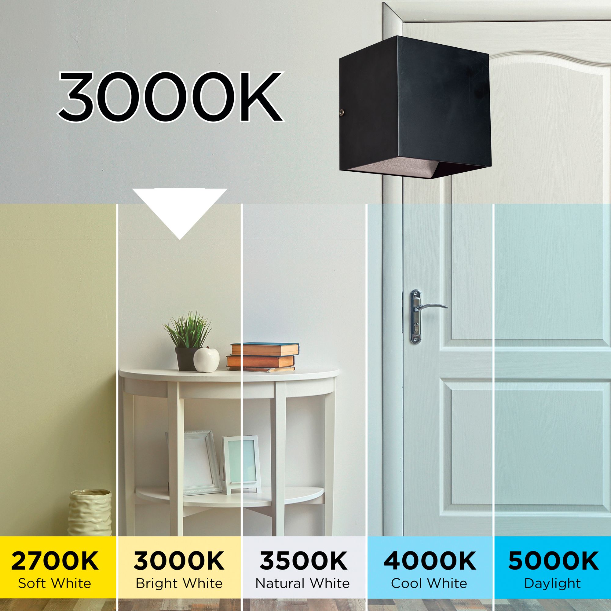 Image 4 Zoe 5" High Black LED Wall Sconce with White Acrylic Shade more views