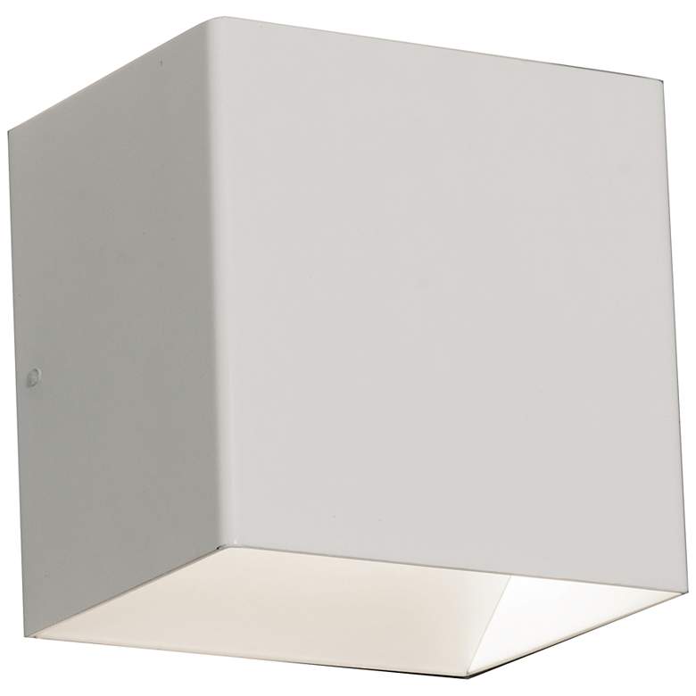 Image 1 Zoe 5" High White Square Wall Wash LED Wall Sconce