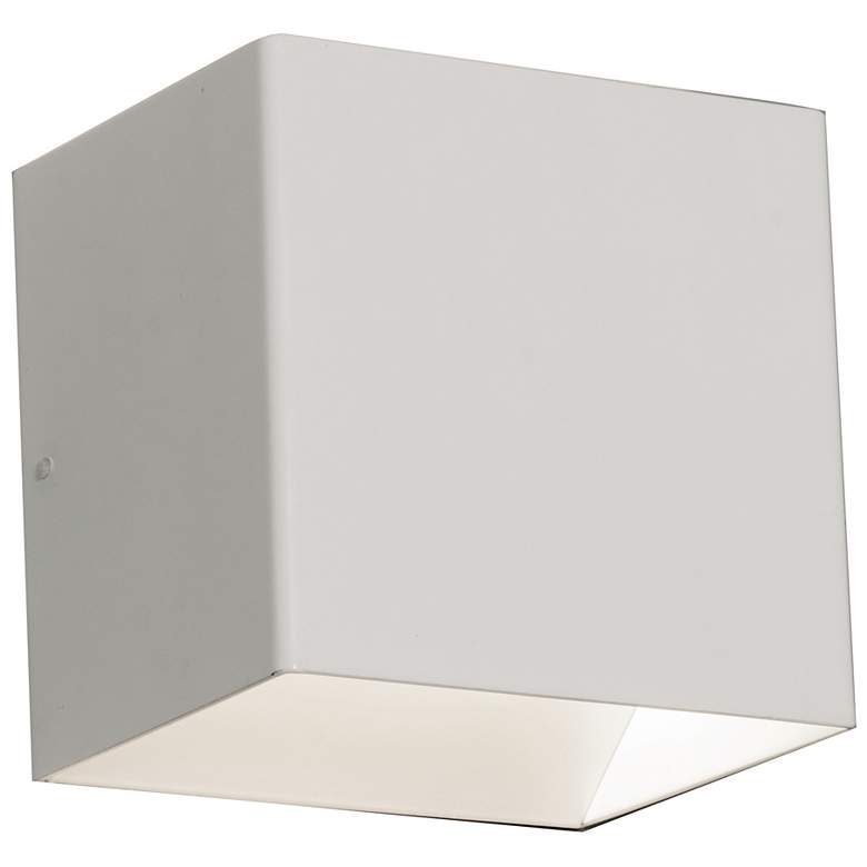 Image 3 Zoe 5" High White Square Wall Wash LED Wall Sconce more views
