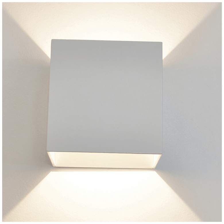 Image 4 Zoe 5" High White Square Wall Wash LED Wall Sconce more views