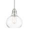 Zoe 8" Wide Brushed Nickel and Clear Glass Mini Pendant