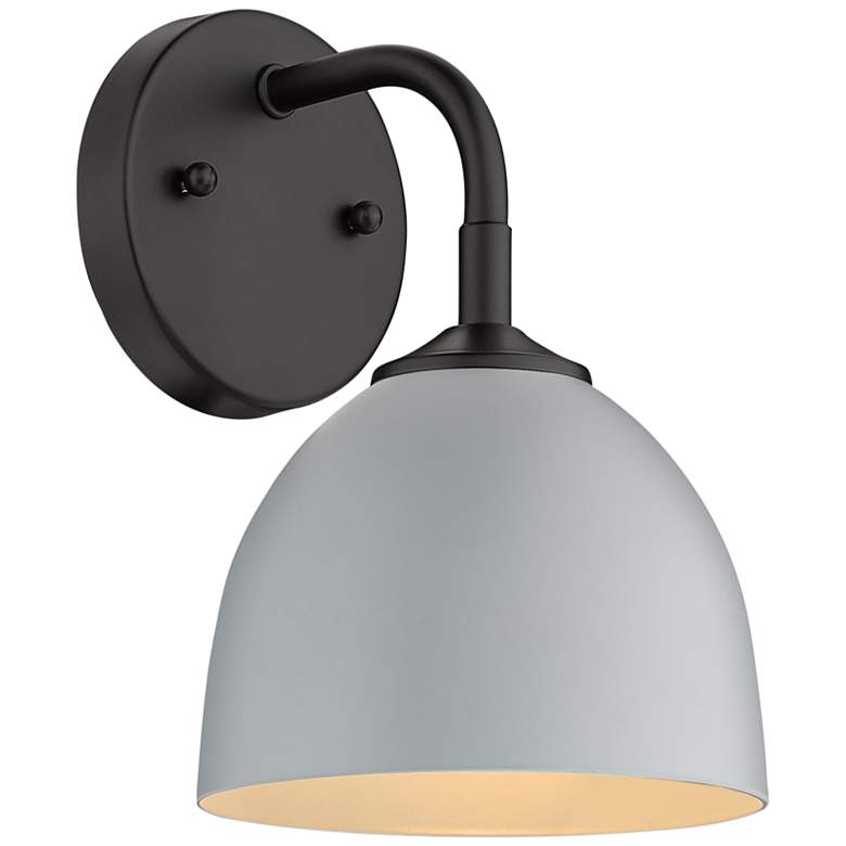 Image 2 Zoey 10" High Matte Black and Gray Wall Sconce