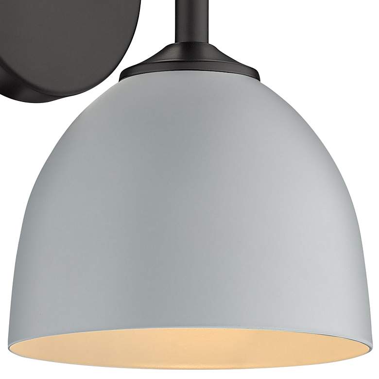 Image 3 Zoey 10" High Matte Black and Gray Wall Sconce more views