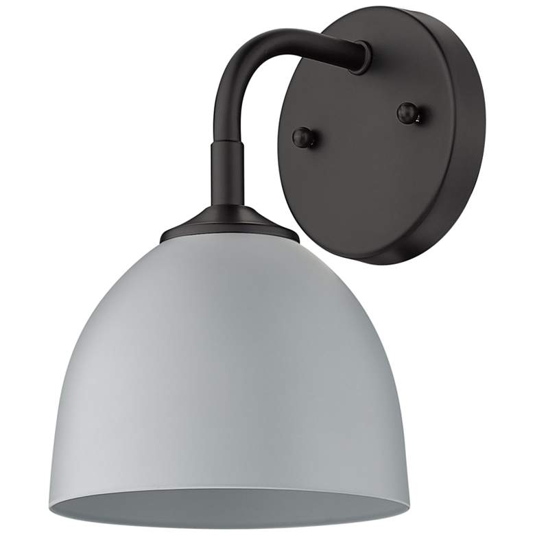 Image 6 Zoey 10" High Matte Black and Gray Wall Sconce more views