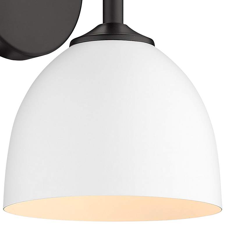 Image 3 Zoey 10" High Matte Black and White Wall Sconce more views