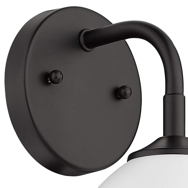 Image 4 Zoey 10" High Matte Black and White Wall Sconce more views